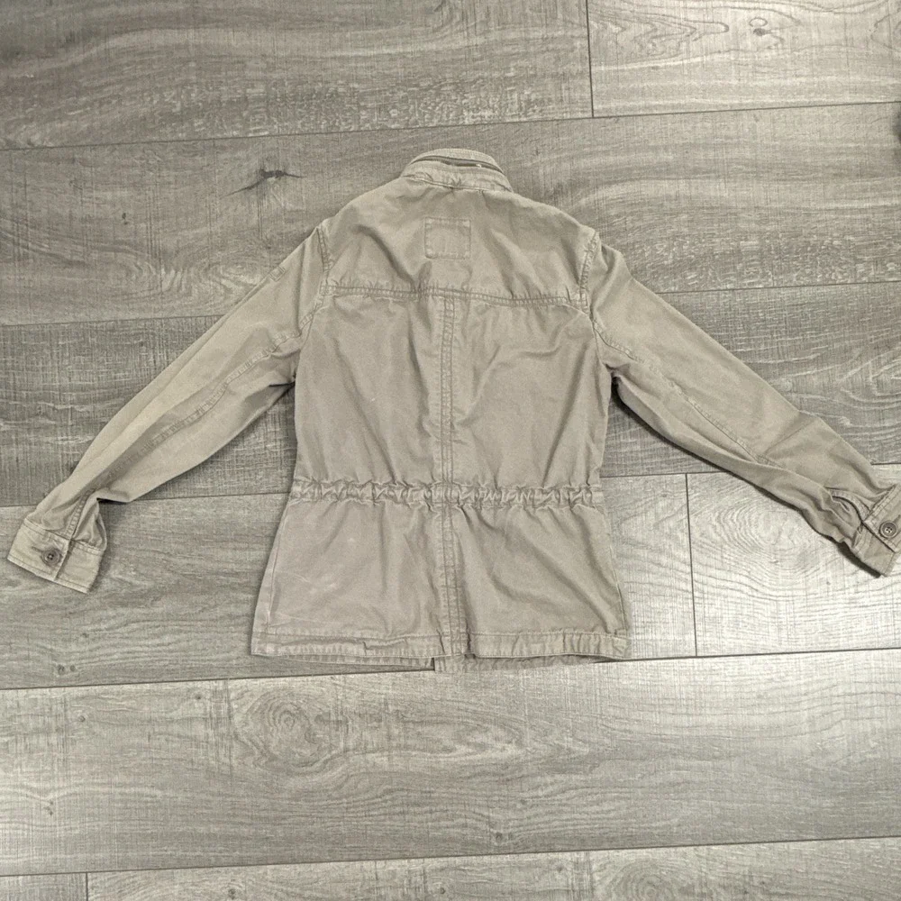 Vintage ABERCROMBIE & Fitch Women's Beige Military Jacket Button Front Pockets